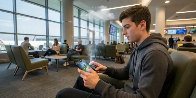 Mobile cloud gaming 2026 example showing AAA game streaming on smartphone with controller