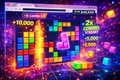 Browser Games 2026 Viral puzzle gameplay similar to Block Blast running inside browser