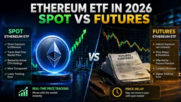 Ethereum ETF in 2026 spot ETF vs futures comparison explained