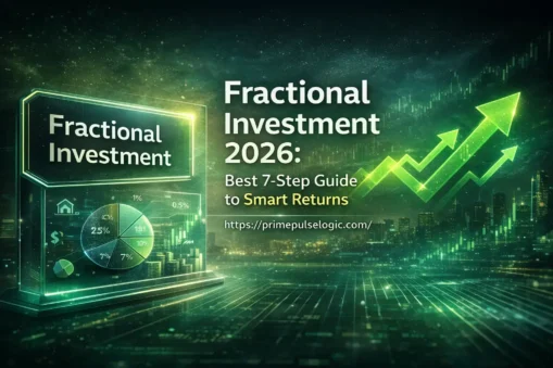 Fractional Investment 2026 concept showing growth arrows, digital assets and smart returns strategy visualization