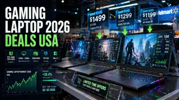 Gaming Laptop 2026 US market deals showing discounted gaming laptops under $1500