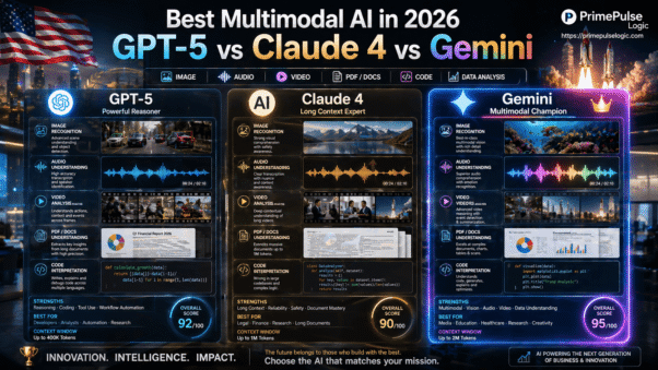 GPT-5 vs Claude 4 in 2026 multimodal AI comparison with Gemini