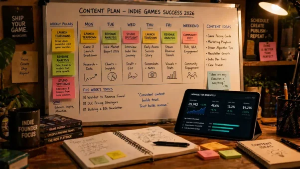 Indie Games Success 2026 showing AI tools and cross-platform development trends
