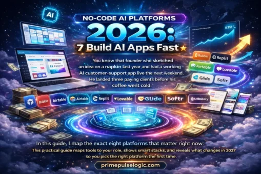 No-Code AI Platforms 2026: Powerful AI Apps Fast No-Code AI Platforms 2026 illustration showing how to build AI apps fast using no-code tools and platforms