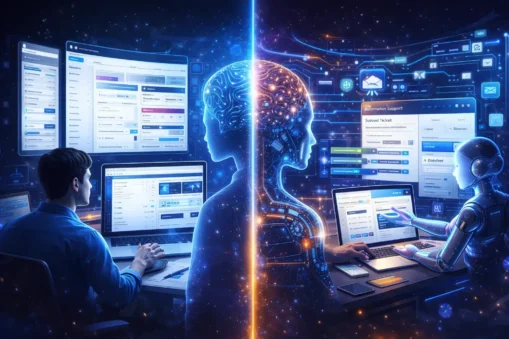 No-Code AI Platforms 2026: Powerful AI Apps Fast No-Code AI Platforms 2026 vs AI agent builders comparison showing automation and decision-making