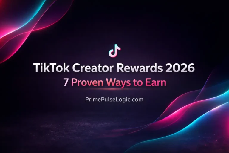 TikTok Creator Rewards 2026 featured image showing 7 proven ways to earn money on TikTok with modern premium design.
