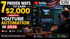 YouTube Automation in 2026 guide showing how U.S. creators can earn $2,000 a month with faceless channels