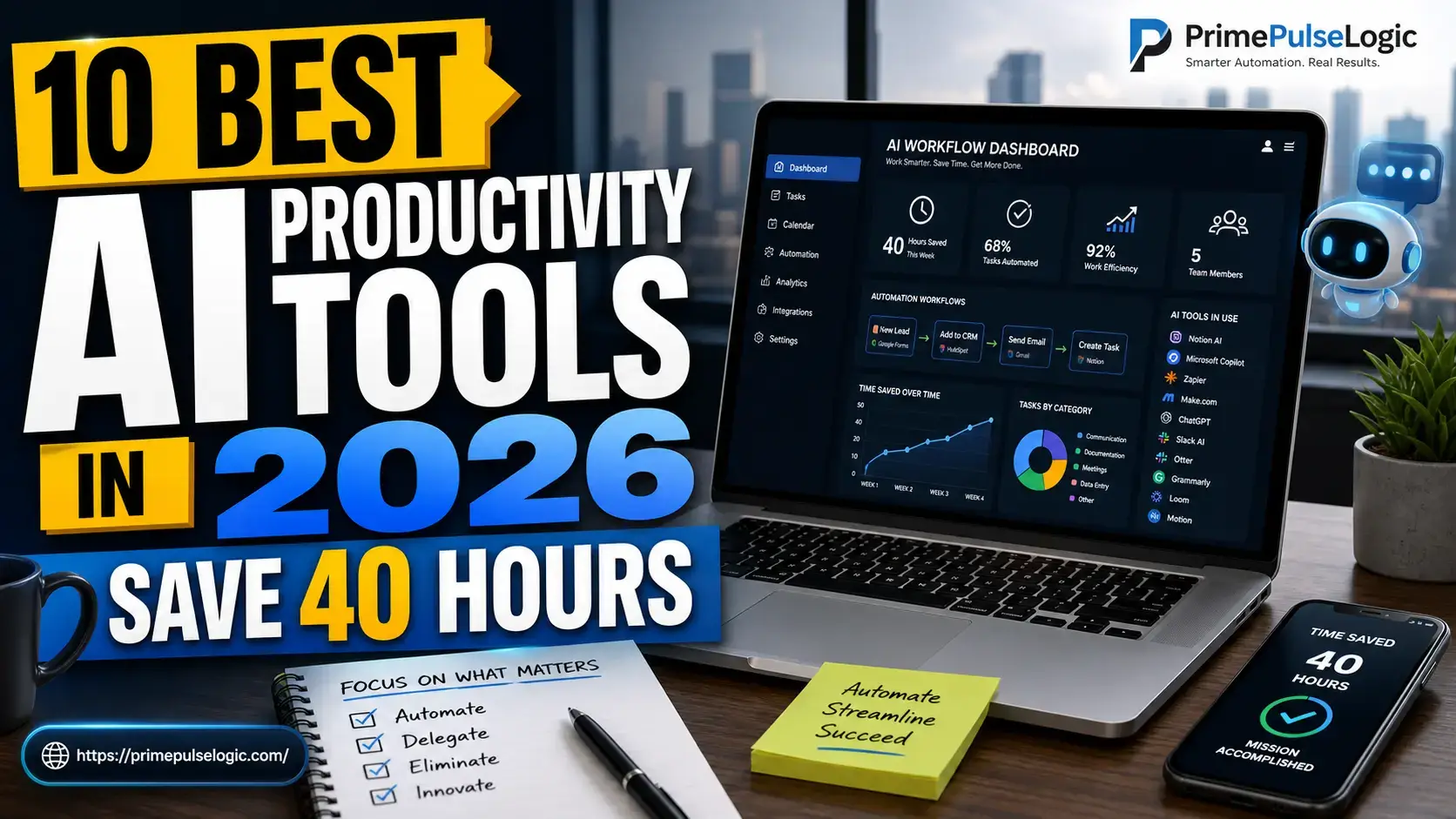 10 Best AI Productivity Tools in 2026: Save 40 Hours