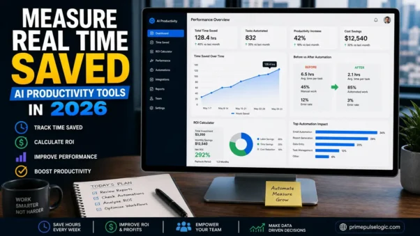 Measuring ROI of AI Productivity Tools in 2026 with analytics dashboard