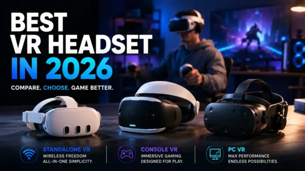 VR Gaming in 2026: Best headset comparison with premium standalone and PC VR devices in a realistic gaming setup